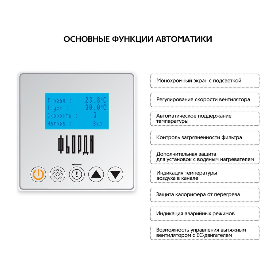 Приточная установка ФЬОРДИ ПРО ВПУ-500 ЕС/4,4-220/1-BLG