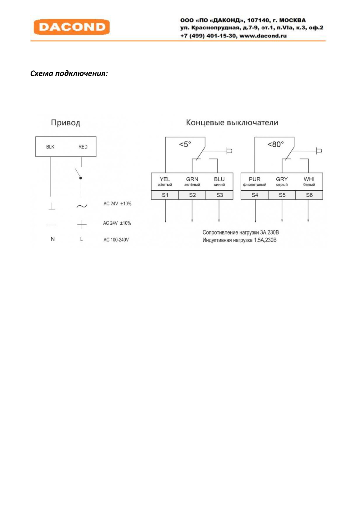 Привод воздушной заслонки DAC-LF230-20S
