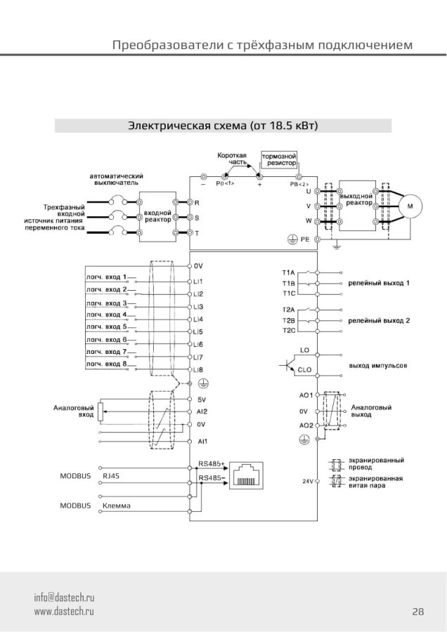 Преобразователь частоты Dastech D32-T3-500G, 500 кВт, 380 В