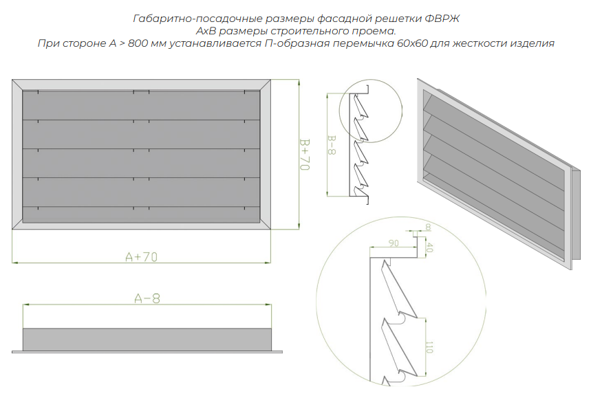 Воздухозаборная металлическая решетка ФВРЖ