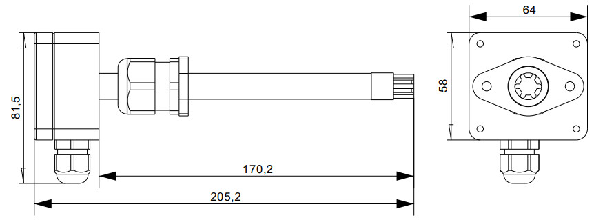 JLS30HC - Канальный датчик температуры и влажности (Modbus RTU)