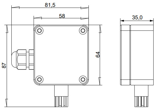 JLS30HW - Накладной датчик температуры и влажности (Modbus RTU)