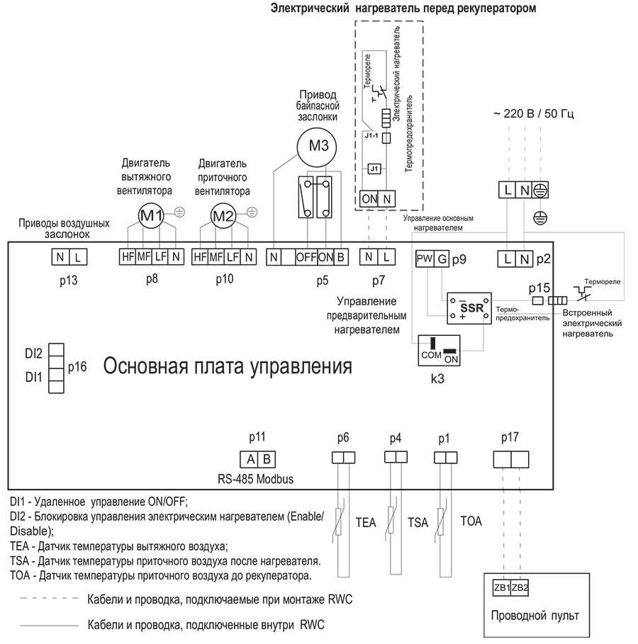 Компактная приточно-вытяжная установка с рекуперацией тепла RWC-800-HE-AH