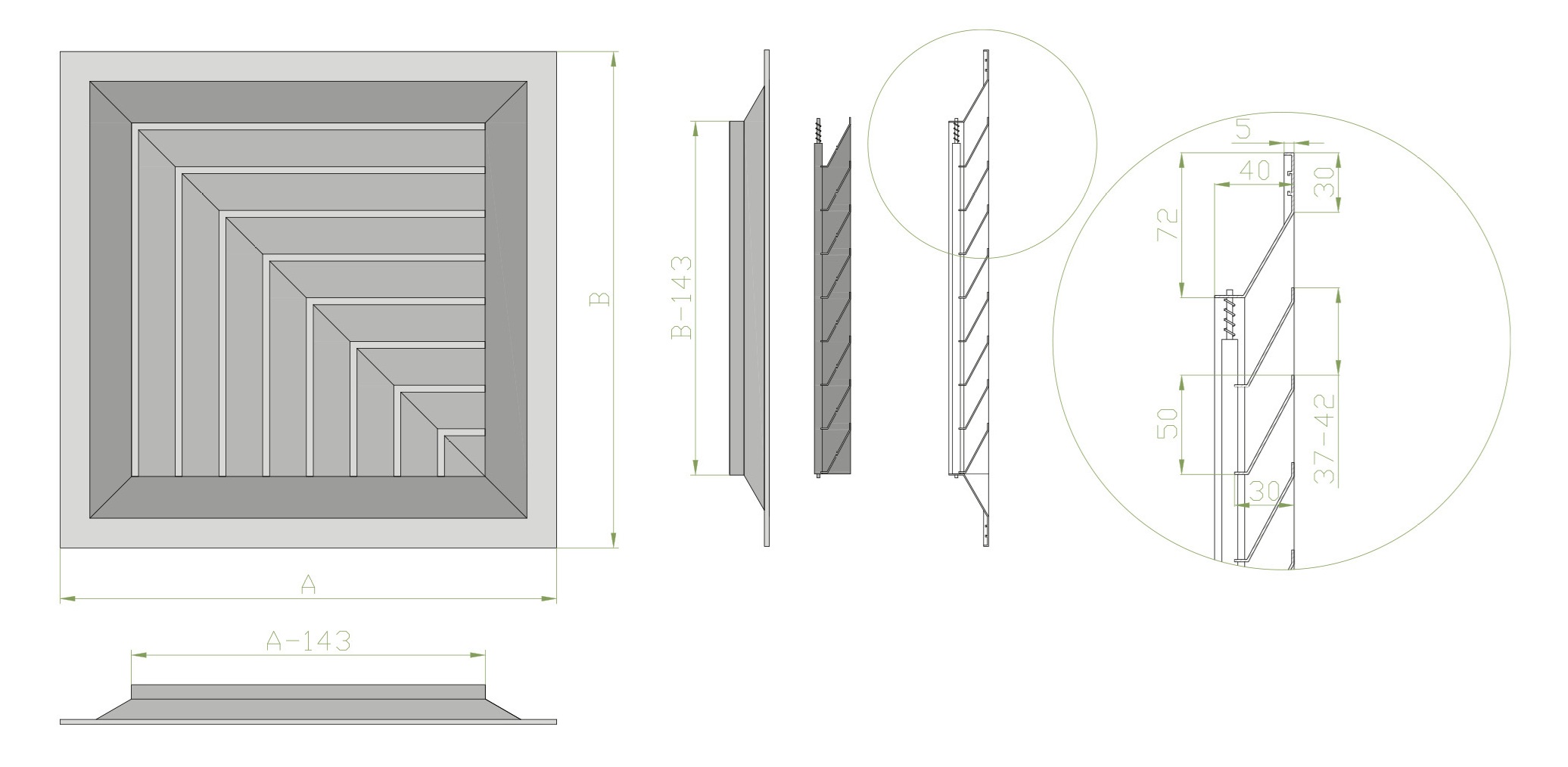 Потолочная решетка 2РПМ