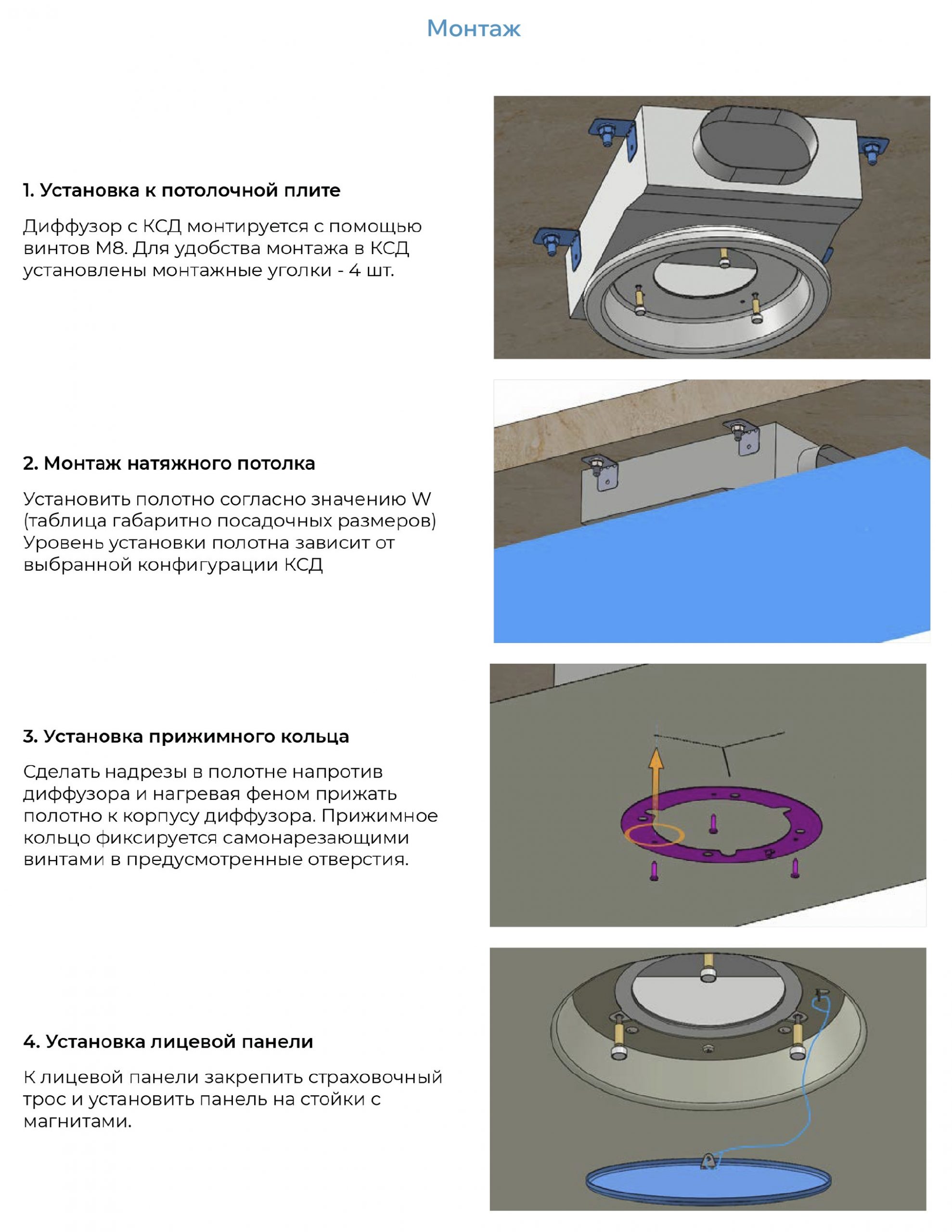 Теневой диффузор для натяжного потолка ACS