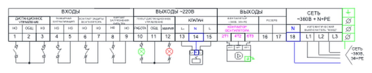 Схема подключения ЩУК-П-220