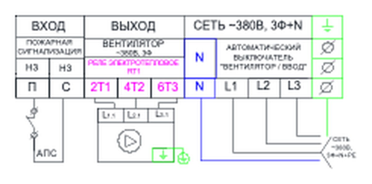 Схема подключения ЩУП-W